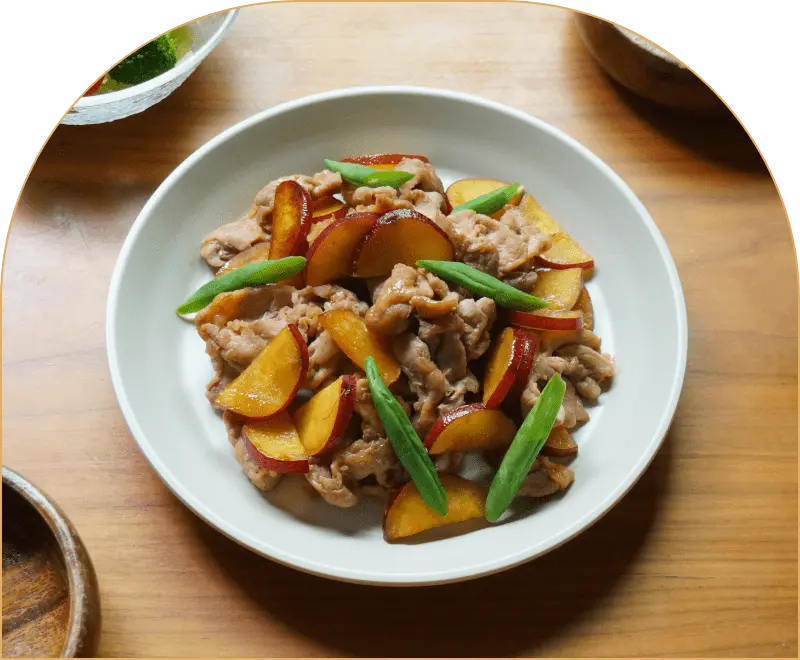 豚こま肉とさつまいもの<br>甘辛炒め
